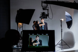 Makeup artist Behind The Scenes On A Film Production, in South Africa.